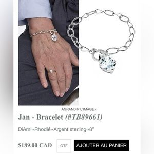 Tocara New Retired JAN Heart Toggle Silver Diami Bracelet